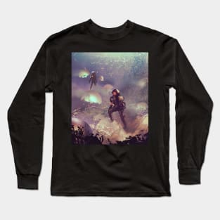 Astronauts with Mysterious Glowing Balls by Ian Fantasy Long Sleeve T-Shirt